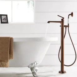 Flova Liberty Floor Standing Bath Shower Mixer with Handset Kit - Oil Rubbed Bronze