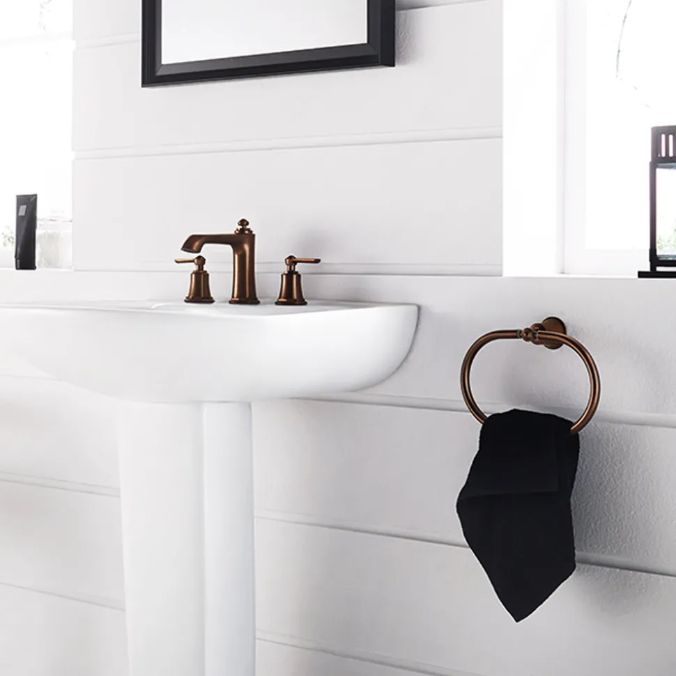 Flova Liberty 3 Hole Basin Mixer with Clicker Waste - Oil Rubbed Bronze