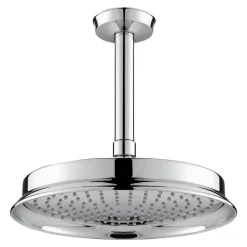 Flova Liberty 225mm Ceiling Mounted Rainshower Head & Arm - Chrome