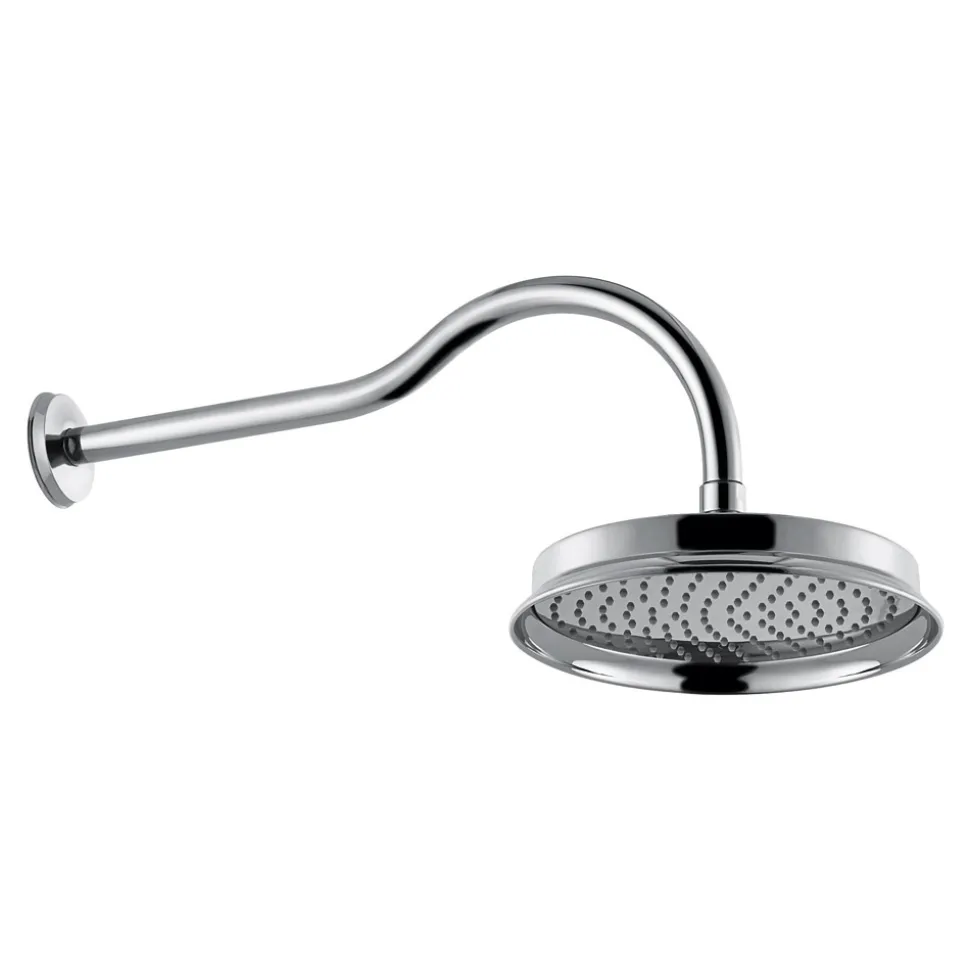 Flova Liberty 225mm Wall Mounted Rainshower Head & Arm - Chrome