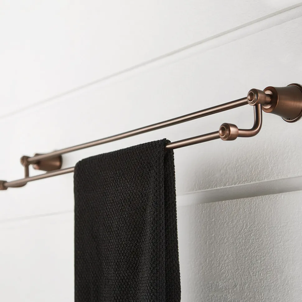 Flova Liberty Oil Rubbed Bronze Double Towel Bar - 650mm