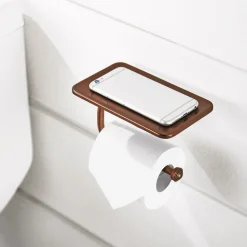 Flova Liberty Toilet Roll Holder with Integral Shelf - Oil Rubbed Bronze