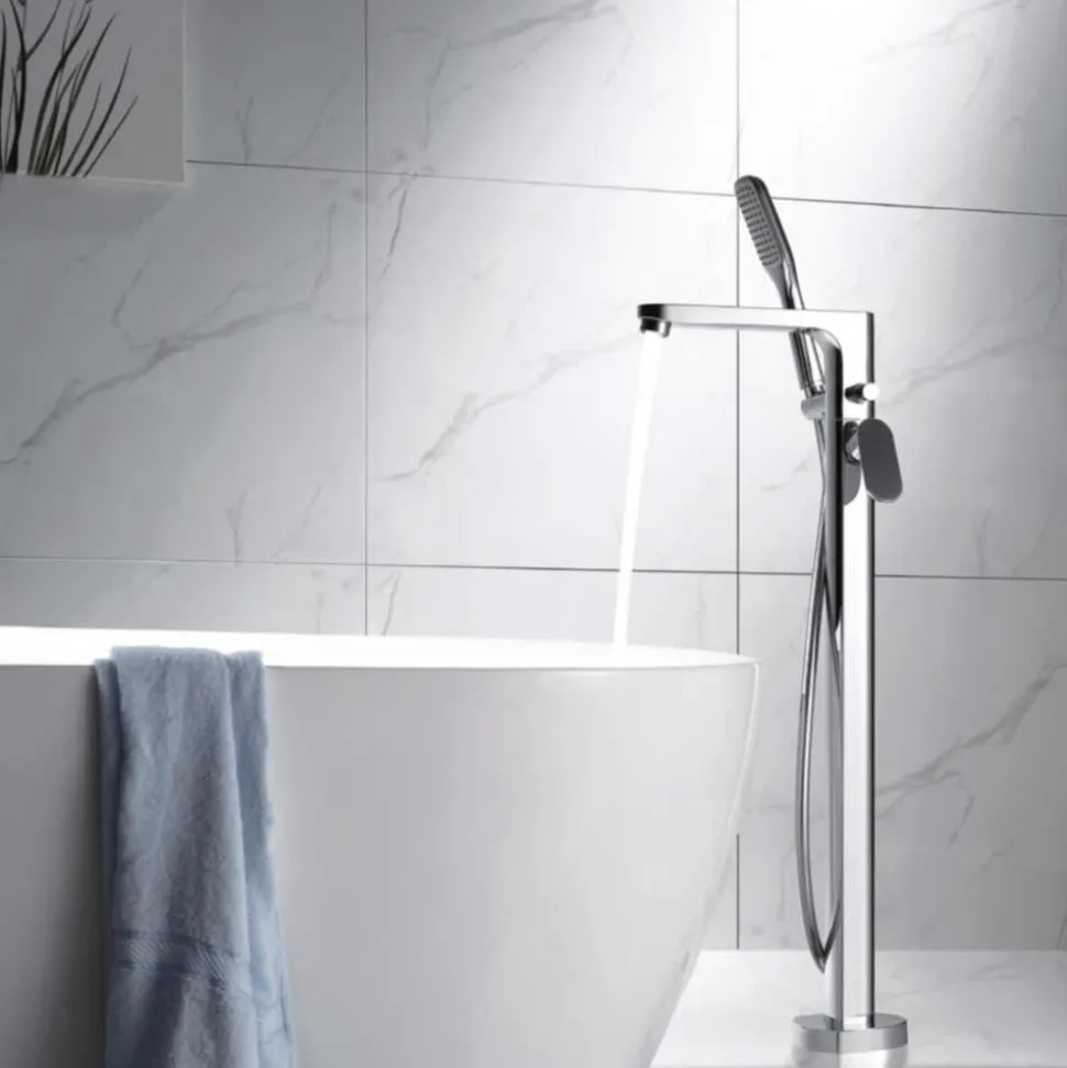 Flova Smart Floor Standing Bath Shower Mixer with Handset Kit