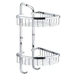 Flova Solid Brass Double Basket with Hooks