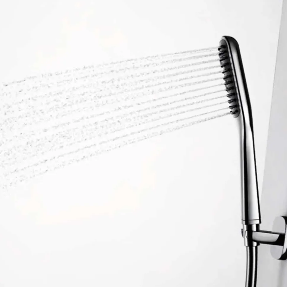 Flova Urban Thermostatic Shower Column with Handset & Dual Function Overhead Shower