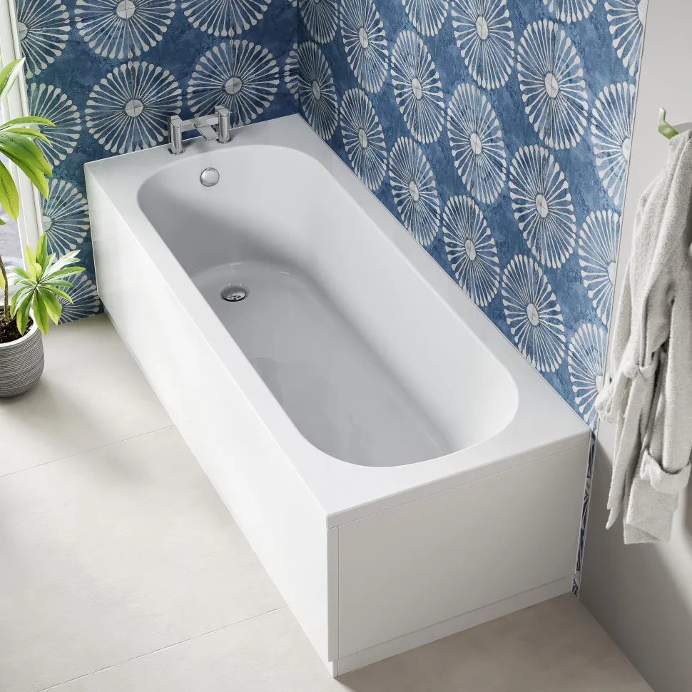 Freddie Brushed Brass Reinforced Shower Bath Suite with Rimless Toilet