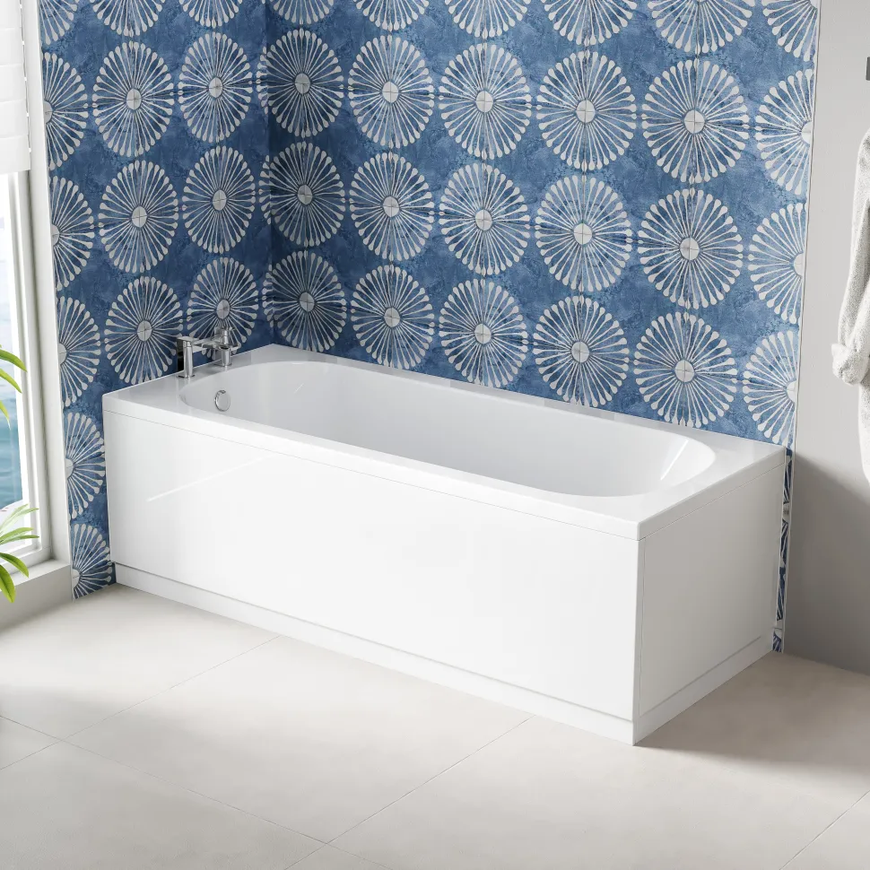 Freddie Brushed Brass Reinforced Shower Bath Suite with Rimless Toilet