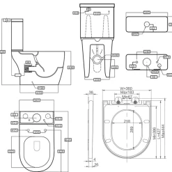 Freddie Brushed Brass Reinforced Shower Bath Suite with Rimless Toilet