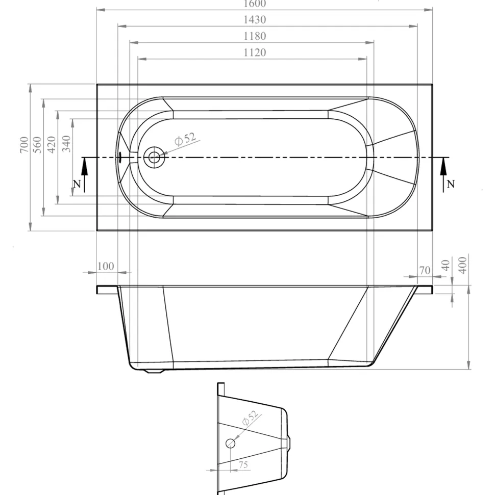 Freddie Brushed Brass Reinforced Shower Bath Suite with Rimless Toilet