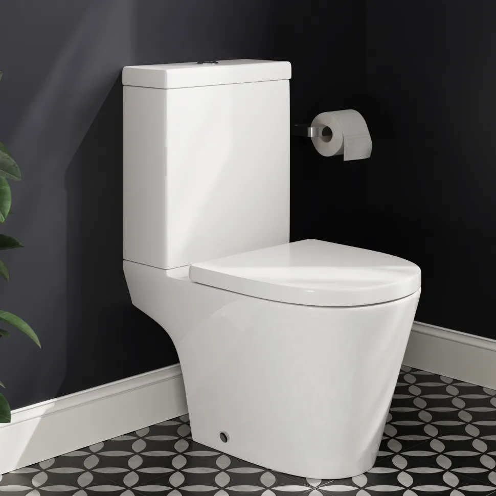 Freddie Brushed Brass Reinforced Shower Bath Suite with Rimless Toilet