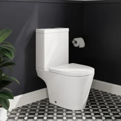 Freddie Brushed Brass Reinforced Shower Bath Suite with Rimless Toilet