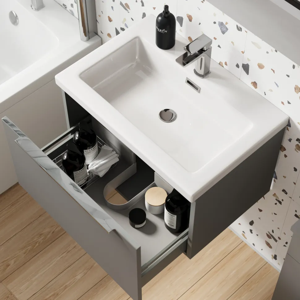 Freddie Brushed Brass Reinforced Shower Bath Suite with Rimless Toilet