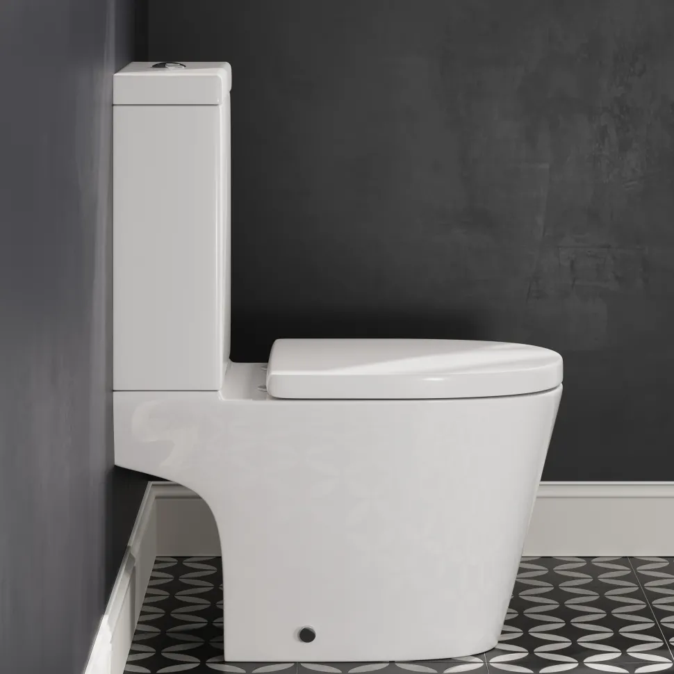Freddie Brushed Brass Reinforced Shower Bath Suite with Rimless Toilet