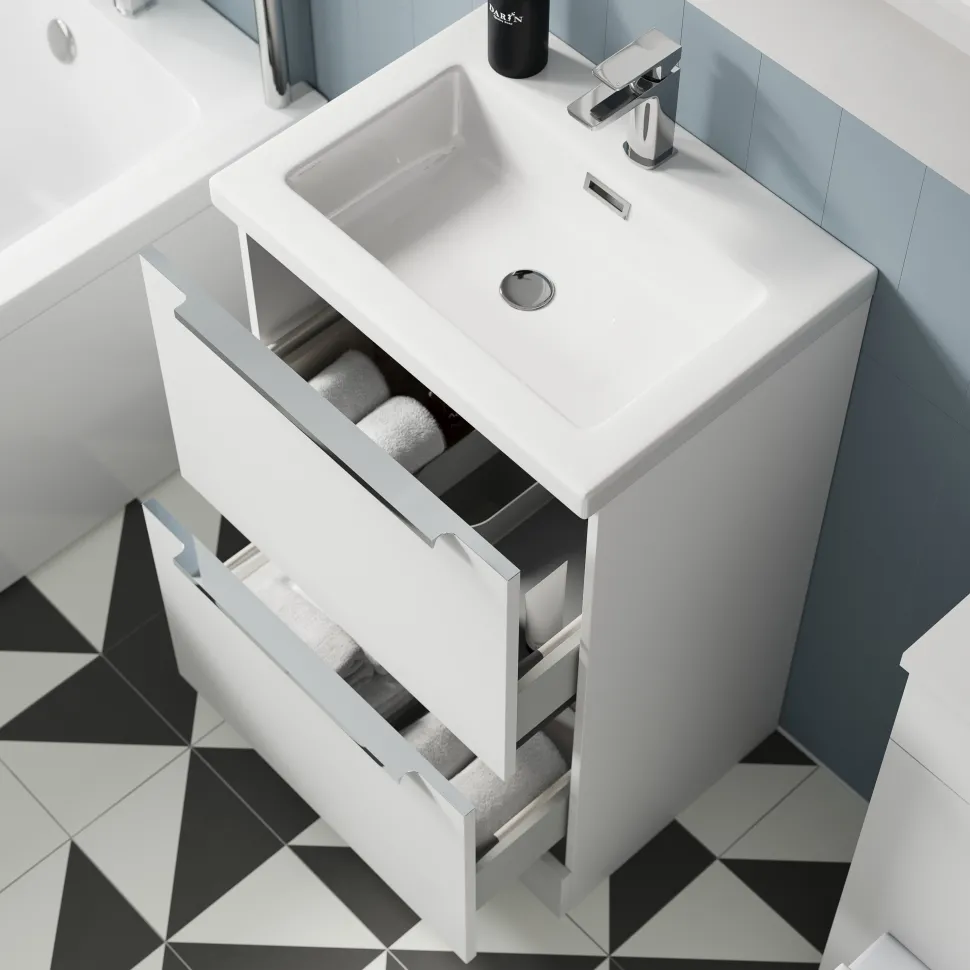 Freddie 500mm Floorstanding Vanity Unit & Basin