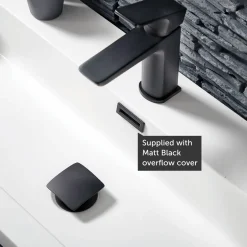 Freddie 500mm Wall Hung Vanity Unit & Basin with Matt Black Frame