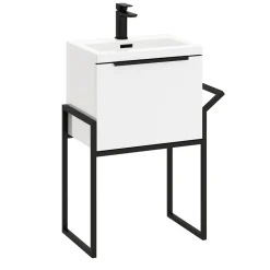Freddie 500mm Wall Hung Vanity Unit & Basin with Matt Black Frame