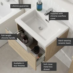 Freddie 500mm Wall Hung Vanity Unit & Basin