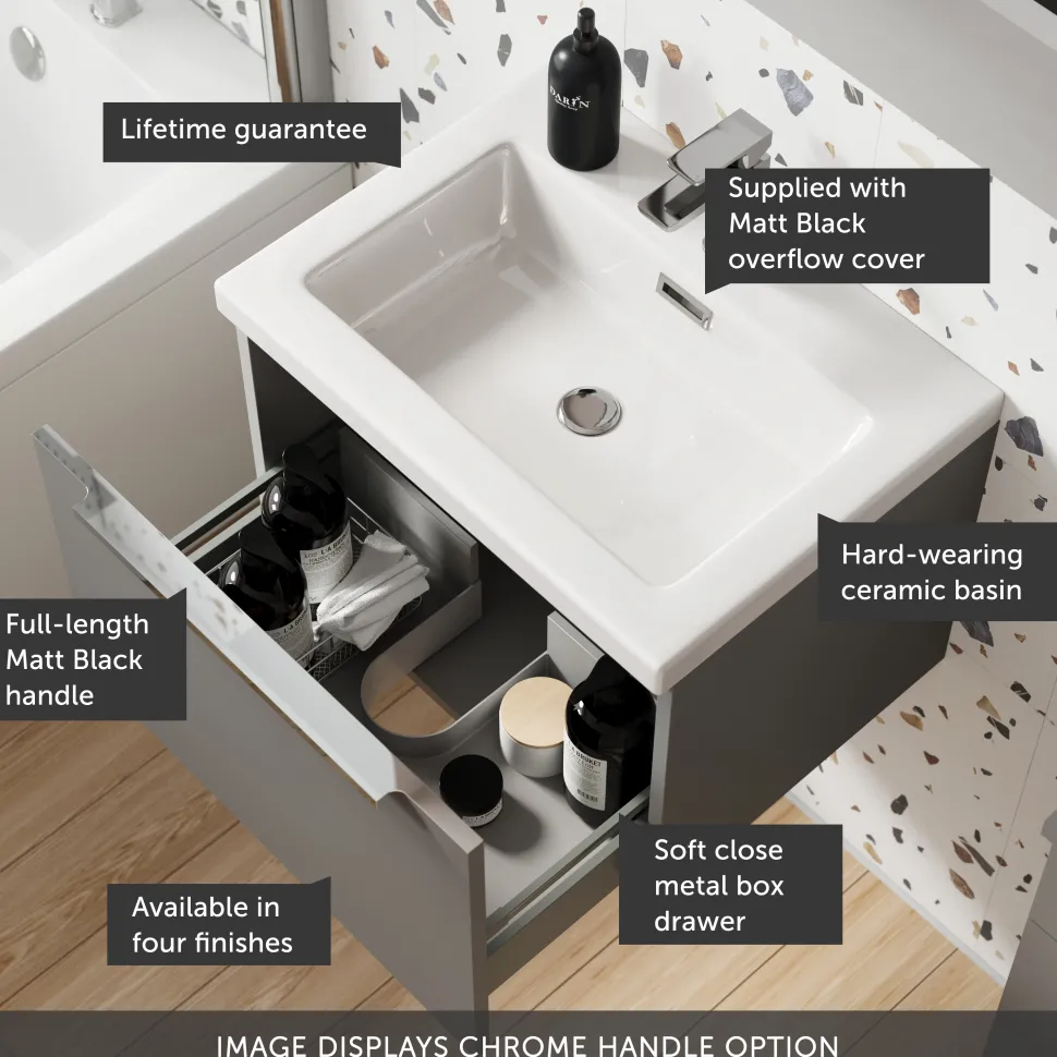 Freddie 500mm Wall Hung Vanity Unit & Basin