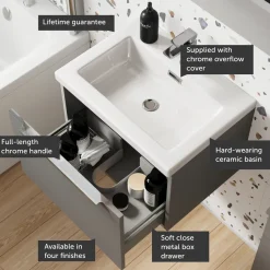 Freddie 500mm Wall Hung Vanity Unit & Basin