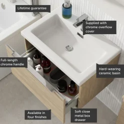 Freddie 600mm Wall Hung Vanity Unit & Basin