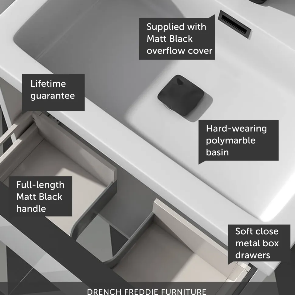 Freddie 600mm Wall Hung Vanity Unit & Basin