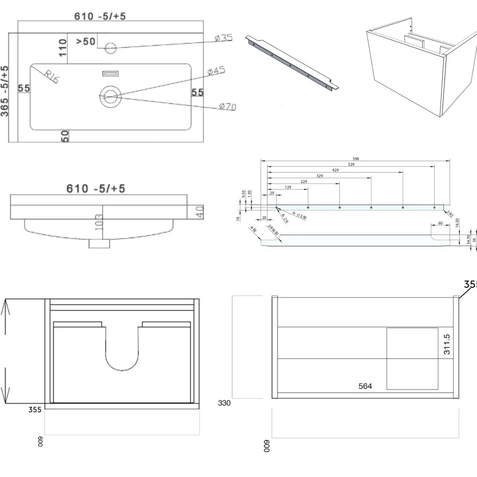 Freddie Reinforced Shower Bath Suite with Back to Wall Toilet