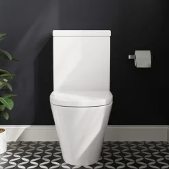 Freddie Rimless Toilet & Vanity Unit Bathroom Suite with Brushed Brass Handles