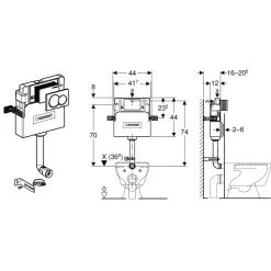 Geberit Alpha Concealed Cistern with Dual Flush Plate
