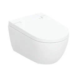 Geberit AquaClean Alba Rimless Wall Hung Smart Toilet with Wrap Over Soft Close Seat & Remote Control