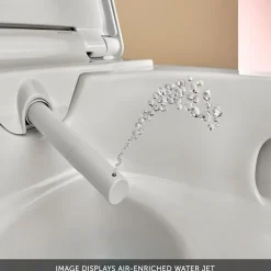 Geberit AquaClean Alba Rimless Wall Hung Smart Toilet with Wrap Over Soft Close Seat & Remote Control