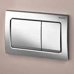 Geberit Duofix 1120mm Concealed Frame & Alpha Cistern with Chrome Dual Flush Plate