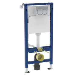Geberit Duofix 1120mm Concealed Frame & Alpha Cistern with Chrome Dual Flush Plate