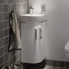 Geberit Selnova 450mm Wall Mounted Gloss White Compact Corner Vanity Unit & Basin