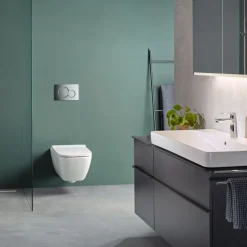 Geberit Wall-Hung 4-in-1 Sigma Cistern, Frame, Flush Plate, Smyle Rimless Pan & Soft Close Seat Pack