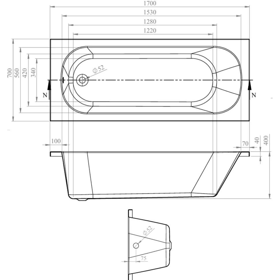 Harbour Acclaim Bathroom Suite Package with Reinforced Bath & Rimless Toilet