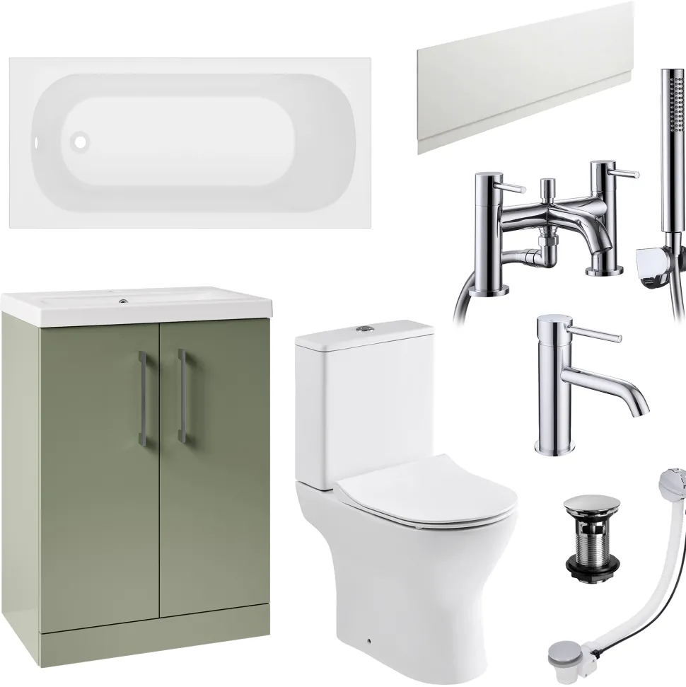 Harbour Acclaim Bathroom Suite Package with Reinforced Bath & Rimless Toilet