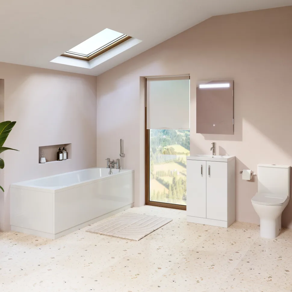 Harbour Acclaim Bathroom Suite Package with Reinforced Bath & Rimless Toilet