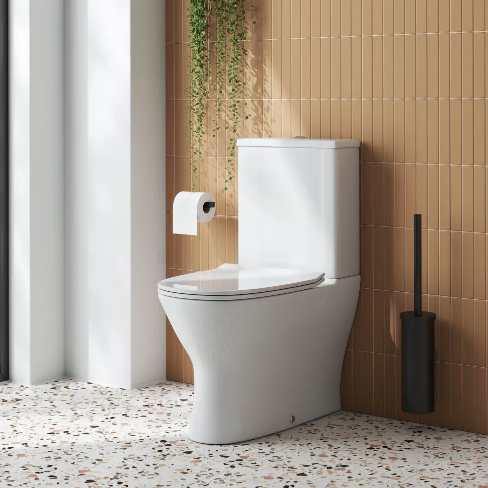 Harbour Acclaim Compact Rimless Back to Wall Close-Coupled Toilet & Soft Close Seat