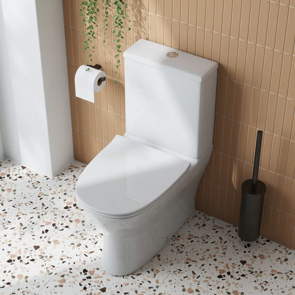 Harbour Acclaim Compact Rimless Back to Wall Close-Coupled Toilet & Soft Close Seat