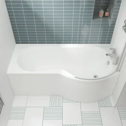 Harbour Acclaim Complete Bathroom Suite with 1700mm P Shape Shower Bath & Rimless Toilet