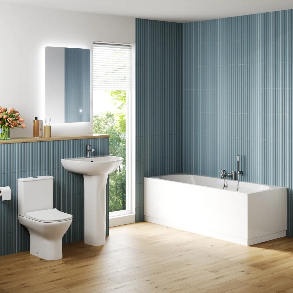 Harbour Acclaim Complete Bathroom Suite with Double Ended Bath & Rimless Toilet