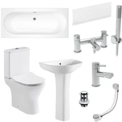 Harbour Acclaim Complete Bathroom Suite with Double Ended Bath & Rimless Toilet