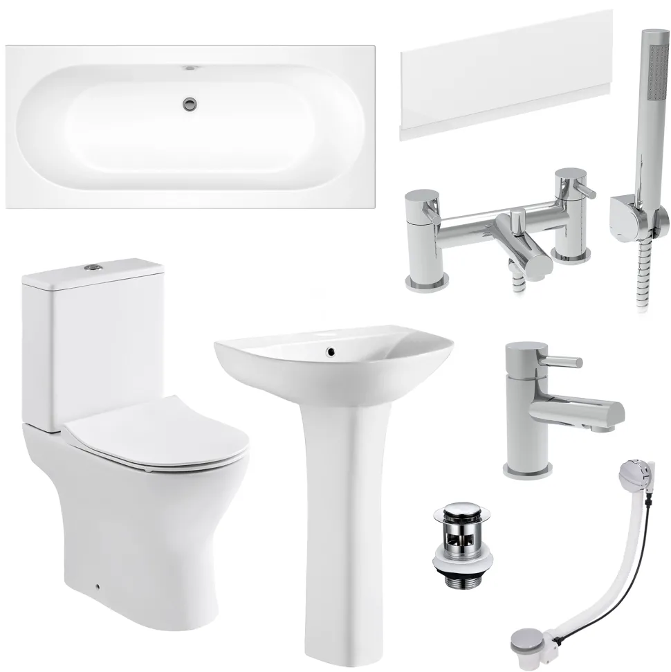 Harbour Acclaim Complete Bathroom Suite with Double Ended Bath & Rimless Toilet