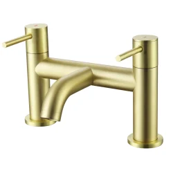Harbour Acclaim Complete Brushed Brass Bathroom Suite with Reinforced Shower Bath & Rimless Toilet