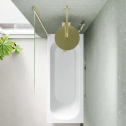 Harbour Acclaim Complete Brushed Brass Bathroom Suite with Reinforced Shower Bath & Rimless Toilet