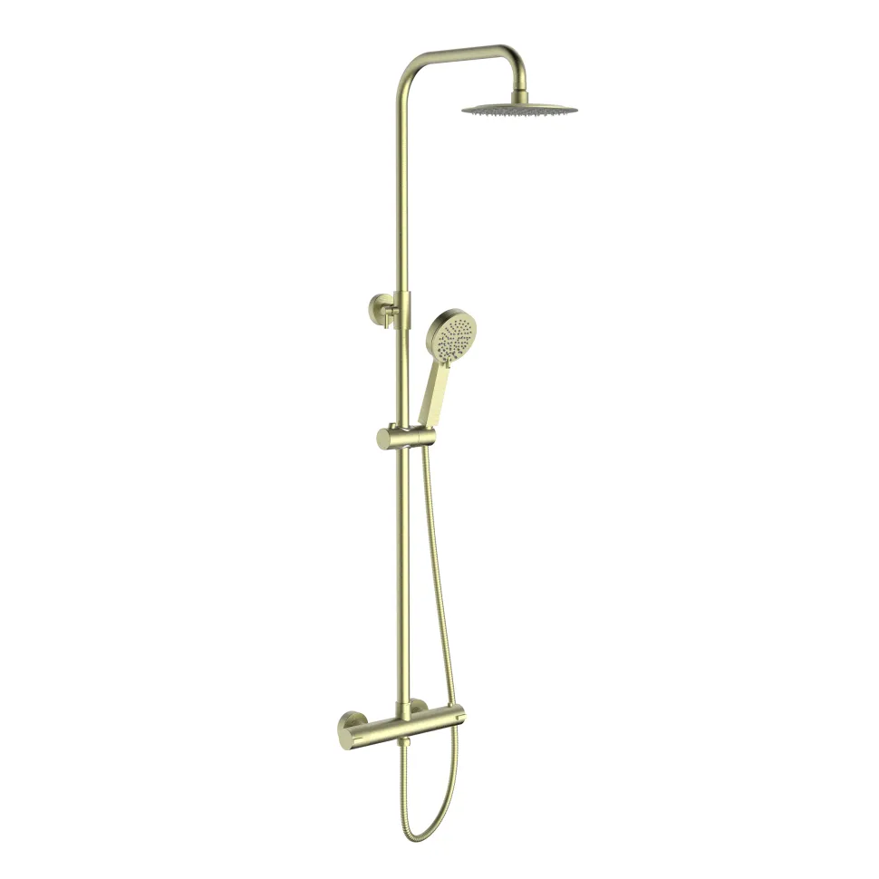 Harbour Acclaim Complete Brushed Brass Bathroom Suite with Reinforced Shower Bath & Rimless Toilet
