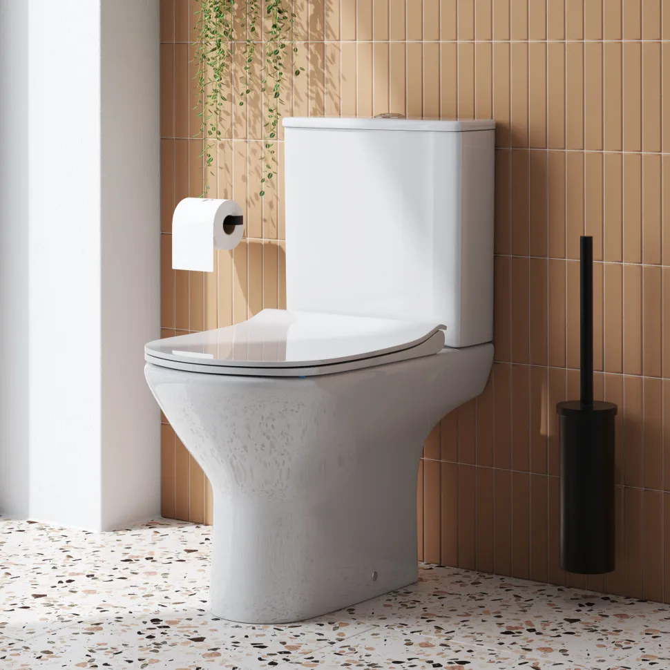 Harbour Acclaim Complete Brushed Brass Bathroom Suite with Reinforced Shower Bath & Rimless Toilet