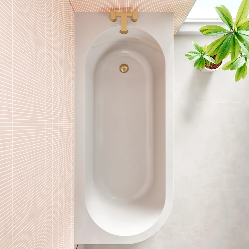 Harbour Acclaim 1700mm J Shaped Shower Bath Suite with Rimless Toilet