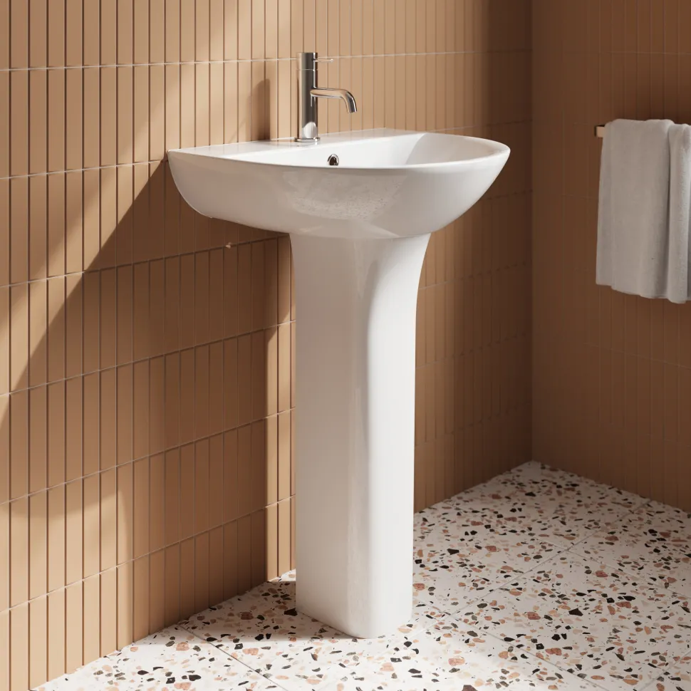 Harbour Acclaim 550mm 1 Tap Hole Basin & Full Pedestal
