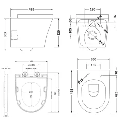 Harbour Acclaim Rimless Short Projection Wall Hung Toilet & Soft Close Seat